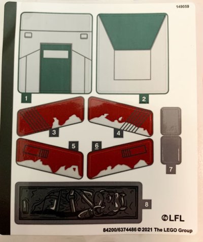LEGO part Sticker Sheet for Set 75312 - (84200/6374486) (75312stk01)
