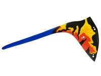 LEGO part Plastic Part for Set 75574 - Wing Dragon Toruk Right Tailwing with Black Veins and Red, Bright Light Orange, Yellow, and Blue Trim Pattern 75574pls01b