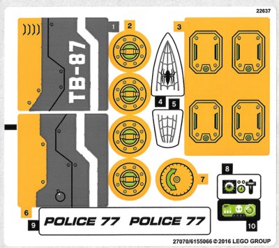 LEGO part Sticker Sheet for Set 76059 - International Version - (27070/6155066) (76059stk01a)