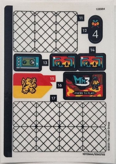 LEGO part Sticker Sheet for Set 76451, Sheet 2 - (10113444/6545765) (76451stk02)