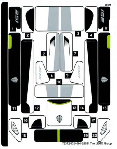 LEGO part Sticker Sheet for Set 76900 (72372/6324084) (76900stk01)