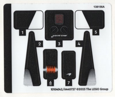 LEGO part Sticker Sheet for Set 76918, Sheet 1 - (10104042/6440727) (76918stk01)