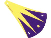 LEGO part Cloth Tent / Roof Narrow with Dark Purple and Bright Light Yellow Zigzag and Star Pattern 79304