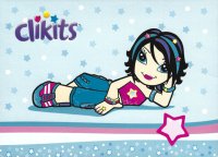LEGO part Clikits Paper 18 x 12 with Star Character and Clikits Logo on Starry Background Pattern clikits157pb02