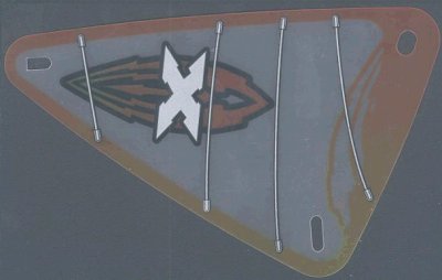 LEGO part Plastic Triangle 9 x 15 Sail with Island Xtreme Stunts Logo Pattern (x772px1)