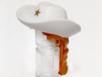 LEGO part Minifigure, Hair Combo, Hat with Hair, Cowboy with Star and Medium Nougat Hair in Braid Pattern 10168pb01