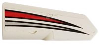 LEGO part Technic, Panel Verkleidung #22 Sehr Klein Glatt, Seite A mit Rot- und Silber-konischen Streifen-Muster (Aufkleber) - Set 42057 11947pb044