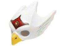 LEGO part Minifigure, Headgear Mask Bird / Eagle with Yellow Beak, Red Tiara, and Medium Blue Feathers Pattern 12549pb06