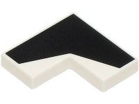 LEGO part Piastrella 2 x 2 Angolo con Motivo Striscia Angolata Nera 14719pb011