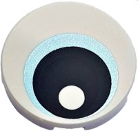 LEGO onderdeel Tegel, Rond 2 x 2 met Onderkant Studs Houder met Oog met Metallic Lichtblauwe Iris en Zwarte Pupil Patroon 14769pb264
