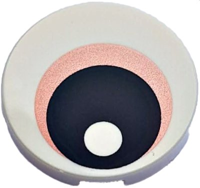LEGO part Baldosa, Redonda 2 x 2 con Soporte de Espiga Inferior con Ojo con Iris Cobre y Patrón de Pupila Negra (14769pb265)