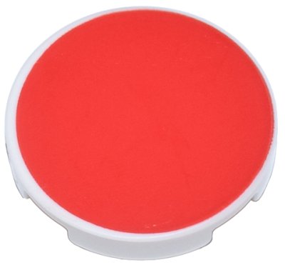 LEGO part Tile, Round 2 x 2 with Bottom Stud Holder with Red Circle Pattern (14769pb655)