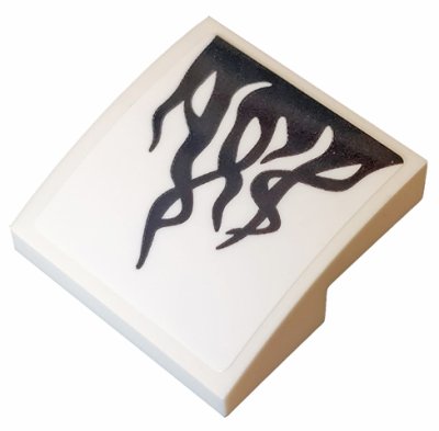 LEGO part Schräge, Curved 2 x 2 x 2/3 with Black Tendrils Pattern (Sticker) - Set 76163 (15068pb263)