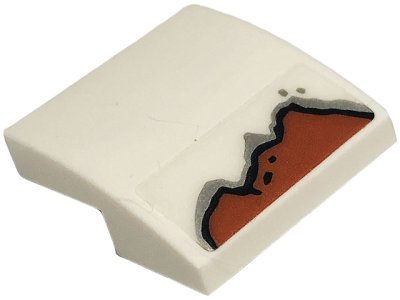 LEGO part Schräge, Curved 2 x 2 x 2/3 with Rust Pattern on Bottom (Sticker) - Set 10274 (15068pb304)