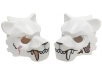 LEGO part Minifigur, Kopfbedeckung Maske Tiger mit Weißen und Kupfernen Fängen und Mittellawender Narbe und Sehnen Flecken Muster 15083pb01