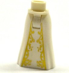 LEGO part Mini Doll Hips and Skirt Full Length with Gold Filigree Pattern - Thick Hinge (15875c00pb009)