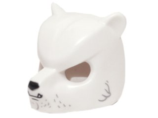LEGO part Minifigurine, Coiffe Masque Ours avec Nez Noir, Crocs et Motif Fourrure Grise (18392pb04)