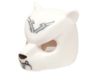 LEGO part Minifigure, Couvre-chef Masque Ours avec Nez Noir, Crocs, et Menton Bleu Sable et Motif Lignes Tribales 18392pb05
