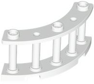 LEGO part Zaun 4 x 4 x 2 Viertelrunde mit Spindeln und 3 Noppen (21229)