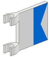 LEGO part Flagge 2 x 2 Quadrat mit Taucherblau Muster auf beiden Seiten (2335p01)