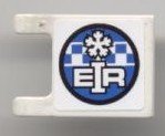 LEGO part Drapeau 2 x 2 Carré avec Motif Flocon de Neige et 'EIR' sur les Deux Côtés (Autocollants) - Set 8124 2335pb054
