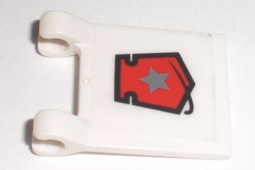 LEGO part Flagge 2 x 2 Quadrat mit Space Police 3-Abzeichen-Muster (Aufkleber) - Satz 5969 (2335pb057)