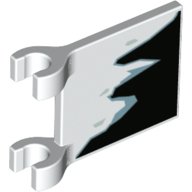 LEGO part Drapeau 2 x 2 Carré avec Motif Bordure Bleu Sable Noir Déchiré sur les Deux Côtés (2335pb195)