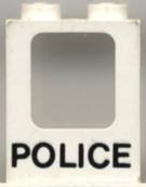 LEGO part Finestra 1 x 2 x 2 Plane con 'POLICE' Pattern (2377pb01)