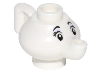 LEGO part Minifigure, Utensil Teapot with Black Eyes, Eyebrows, and Eyelashes, Lavender Eye Shadow Pattern (Mrs. Potts) (23986pb01)