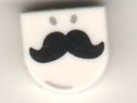 LEGO onderdeel Tile, Round 1 x 1 Half Circle Extended with Light Bluish Gray Nostrils and Black Moustache Pattern 24246pb023