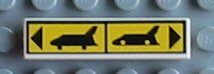 LEGO onderdeel Tegel 1 x 4 met Versnelling Op/Neer Patroon (Sticker) - Set 8480 (2431pb0019)