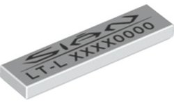 LEGO onderdeel Tegel 1 x 4 met 'SIAN LT-L' en Variable Code Patroon (2431pb0636)