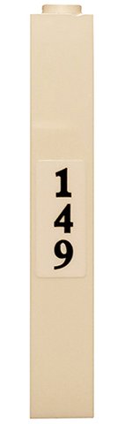 LEGO part Brick 1 x 1 x 5 - Solid Stud with Black '149' on White Background Pattern (Sticker) - Set 75810 2453bpb03