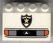 LEGO part Fahrzeug, Kotflügel 3 x 4 Schräge mit Scheinwerfern und Polizei Gelber Stern Badge Muster (2513px2)