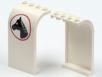 LEGO part Panel 3 x 4 x 6 Borde Curvo Superior con Patrón Cabeza de Caballo Mirando Izquierda (Pegatina) - Set 7635 2571pb05L