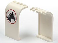 LEGO part Panel 3 x 4 x 6 gebogene Oberseite mit Pferdekopf Richtung rechts Muster (Aufkleber) - Set 7635 2571pb05R
