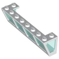 LEGO part Window 2 x 8 x 2 Boat with Fixed Trans-Light Blue Glass (2634c02)