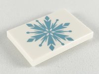 LEGO part Piastrella 2 x 3 con Motivo Fiocco di Neve Azzurro Metallico Chiaro 26603pb051