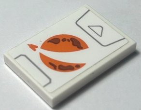 LEGO part Fliese 2 x 3 mit orangefarbenem City Mars-Erkundungslogo und hellgrauem Linien-Muster (Aufkleber) - Set 60227 (26603pb446)