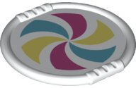 LEGO part Duplo Ustensile Disque avec Motif Tourniquet Magenta, Jaune Blanc Lumineux Vif et Bleu Moyen 27372pb10