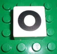 LEGO part Duplo, Baldosa 2 x 2 x 1 con Patrón de Letra Capital O Negra 2756pb322