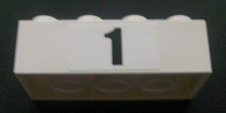 LEGO part Mattone 2 x 4 con Black '1' Pattern (Adesivo) - Set 8672 (3001pb071)