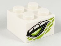 LEGO onderdeel Steen 2 x 2 met Lime en Yellowish Green Drakenoog, Lime Schubben Patroon op Twee Zijden 3003pb114