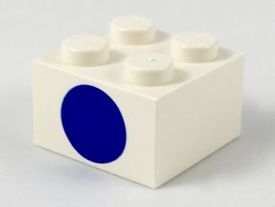 LEGO onderdeel Steen 2 x 2 met Stip Blauw op Één Zijde Patroon (3003px9)