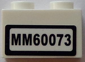 LEGO part Brick 1 x 2 with 'MM60073' Pattern (Sticker) - Set 60073 (3004pb127)