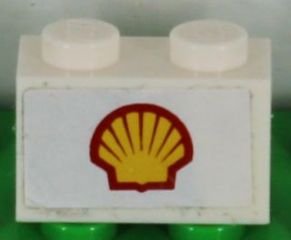 LEGO part Brique 1 x 2 avec motif Logo Shell Moyen (Autocollant) - Set 1256 (3004pb139)