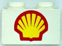 LEGO part Mattone 1 x 2 con Motivo Logo Shell Grande - Surface Print 3004pb356