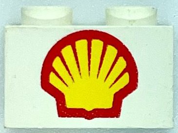 LEGO part Steen 1 x 2 con Patrón Logo Shell Grande - Impresión de Superficie (3004pb356)
