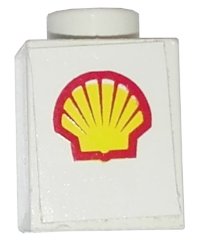 LEGO part Brick 1 x 1 with Shell Logo Pattern (Sticker) - Set 1469 3005pb032