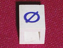 LEGO part Mattone 1 x 1 con Pattern Lettera Maiuscola Blu O con Trattino (Ø) (3005ptOstroke)